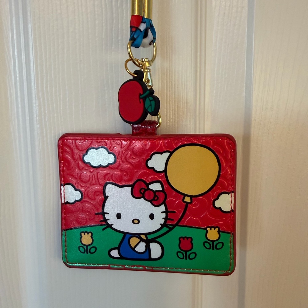 Loungefly 50th Anniversary Hello Kitty Red Card Holder Lanyard